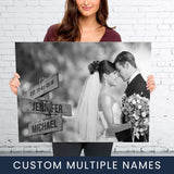 Custom Image Wooden Sign Multi-Names Canvas