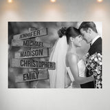 Custom Image Wooden Sign Multi-Names Poster