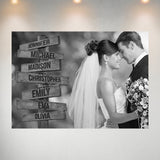 Custom Image Wooden Sign Multi-Names Poster