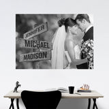 Custom Image Wooden Sign Multi-Names Poster