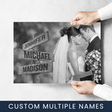 Custom Image Wooden Sign Multi-Names Poster