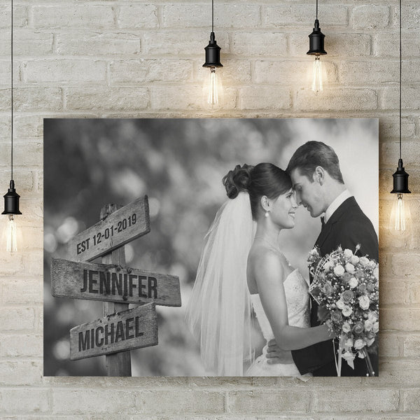 Custom Image Wooden Sign Multi-Names Canvas