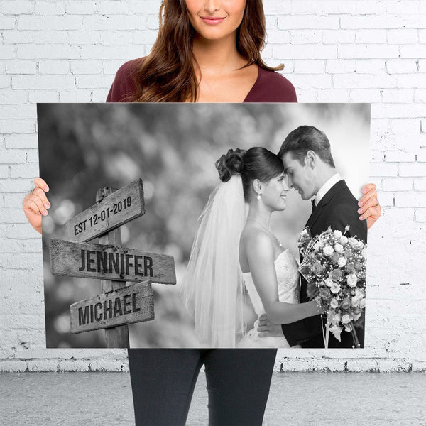 Custom Image Wooden Sign Multi-Names Canvas