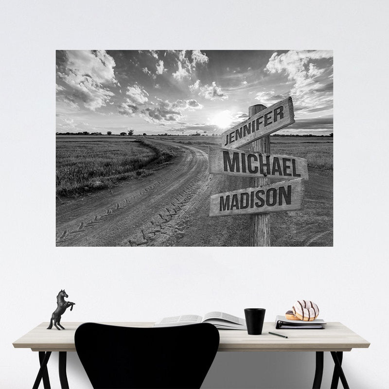 Dirt Road Multi-Names Poster