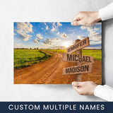 Dirt Road Color Multi-Names Poster