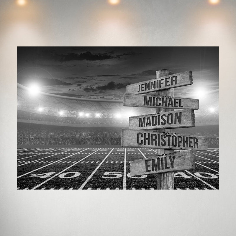 Football Field Multi-Names Poster