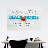 Family Beach House Sign Poster