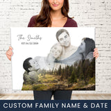 Family Blend Mountain Range Name Premium Canvas