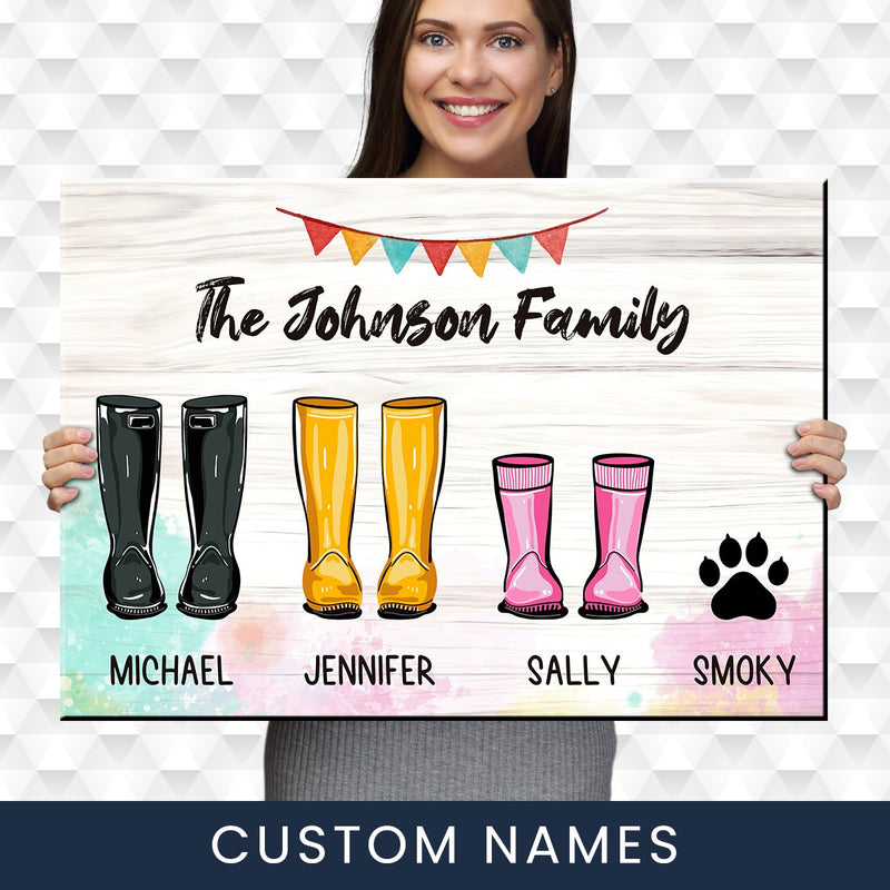 Family Boots Multi-Name Premium Canvas