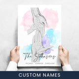 Family Hands Multi-Name Poster