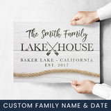 Family Lake House Sign Poster