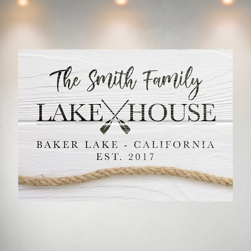 Family Lake House Sign Poster