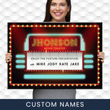 Family Movie Theatre Marquee Premium Canvas