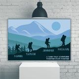 Family Adventures Blue Color Multi-Names Premium Canvas