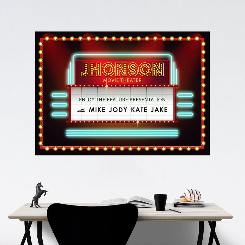 Family Movie Theatre Marquee Poster