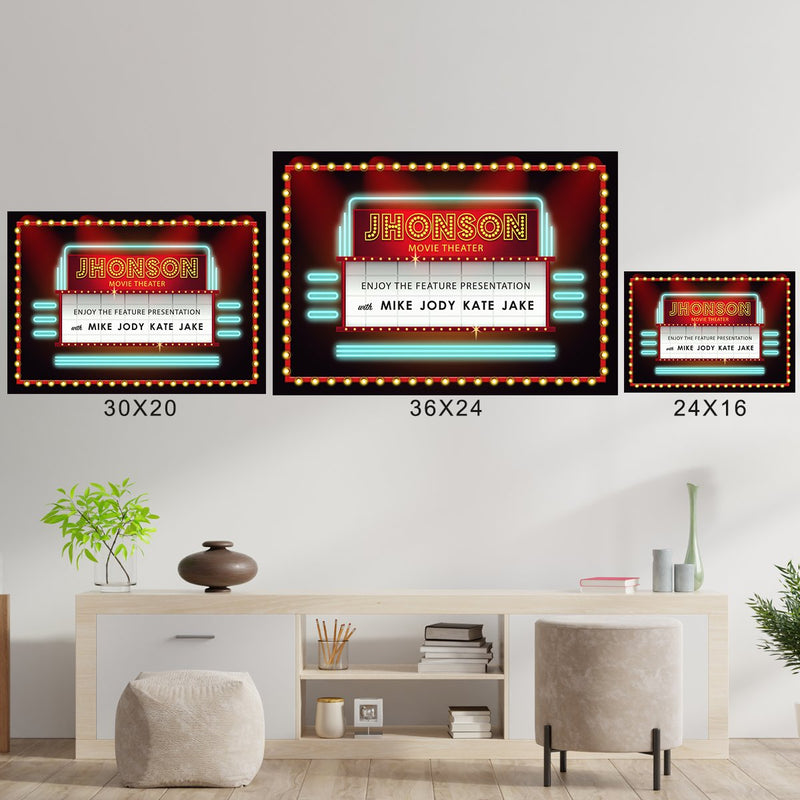 Family Movie Theatre Marquee Poster