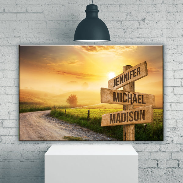 Farm Winding Road Color Multi-Names Premium Canvas