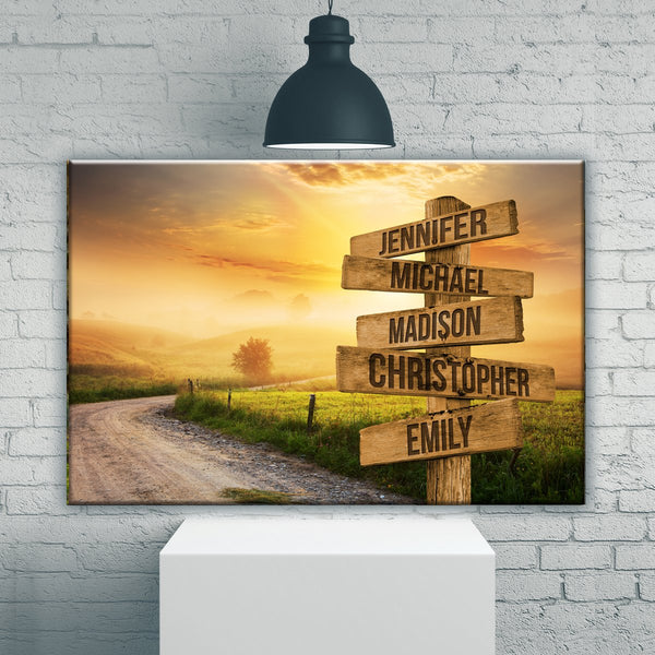 Farm Winding Road Color Multi-Names Premium Canvas