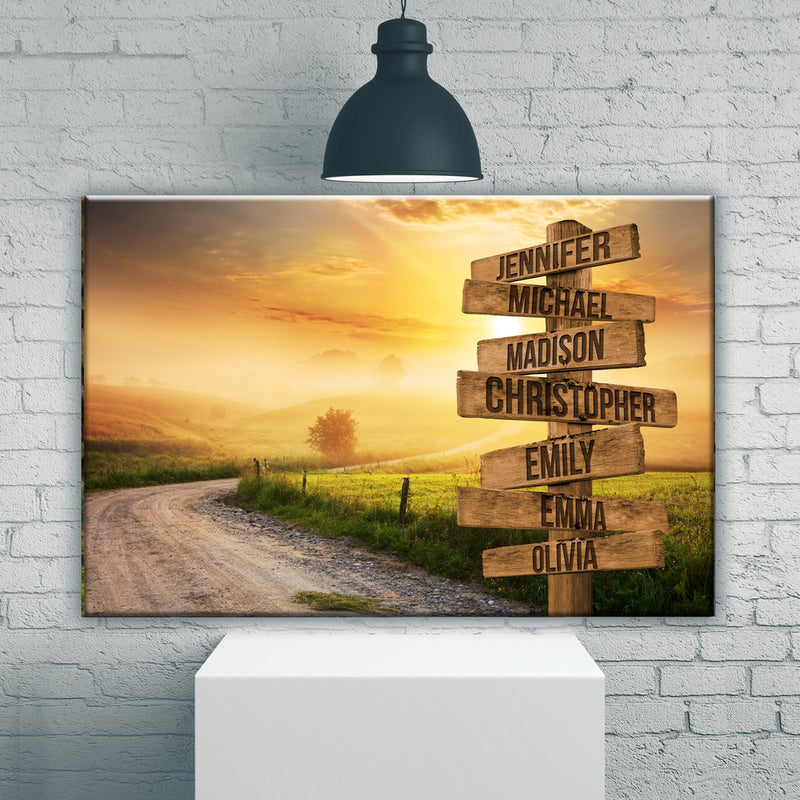 Farm Winding Road Color Multi-Names Premium Canvas