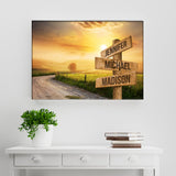 Farm Winding Road Color Multi-Names Premium Canvas