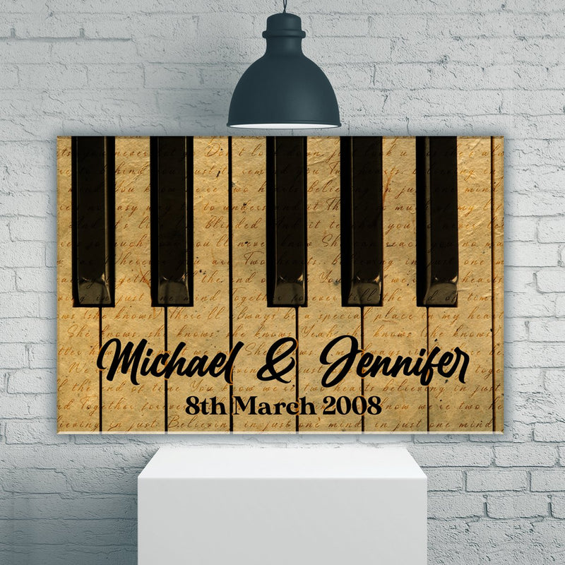 Ivory Anniversary Names Premium Canvas