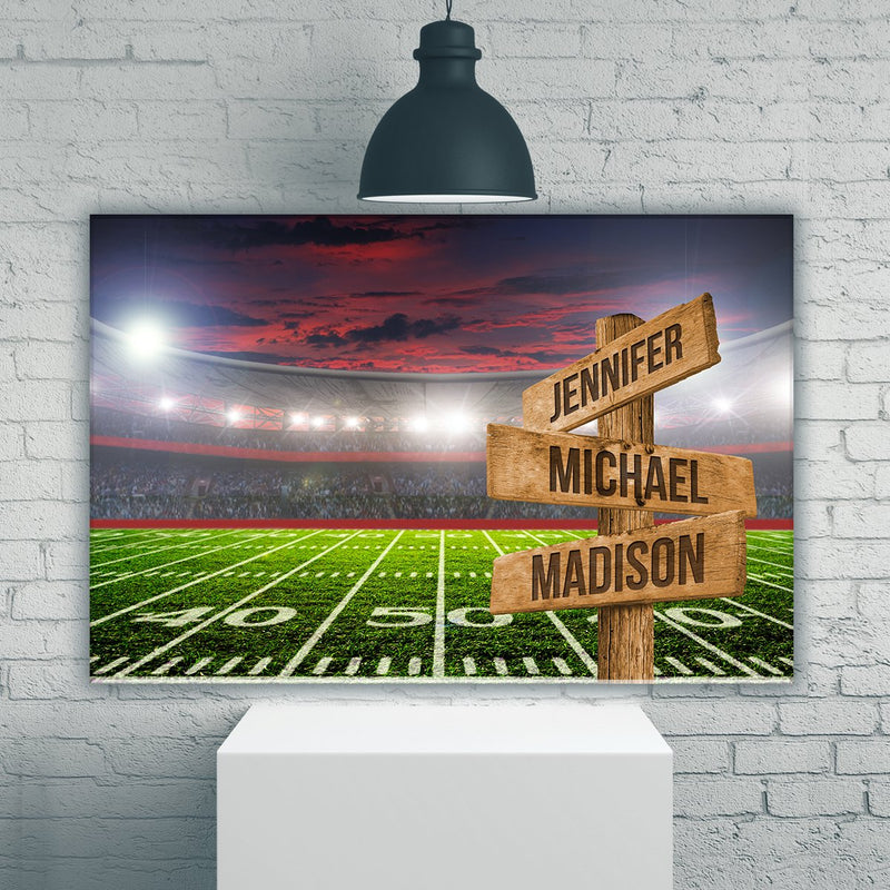 Football Field Color Multi-Names Premium Canvas