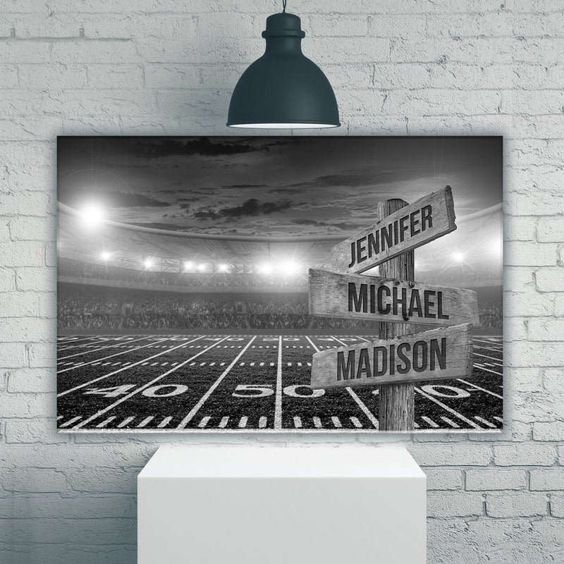 Football Field Multi-Names Premium Canvas