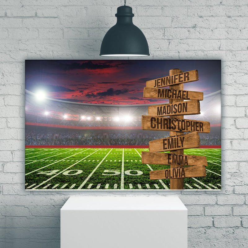 Football Field Color Multi-Names Premium Canvas