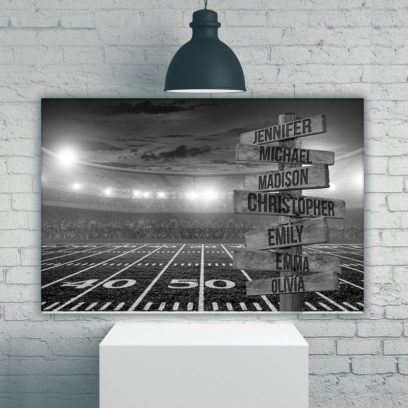 Football Field Multi-Names Premium Canvas