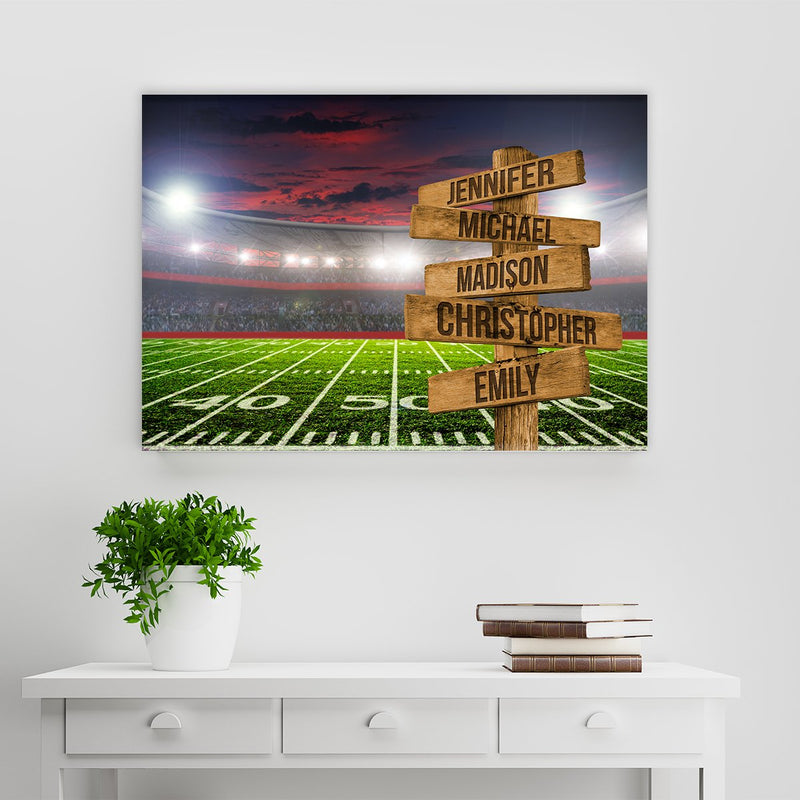 Football Field Color Multi-Names Premium Canvas