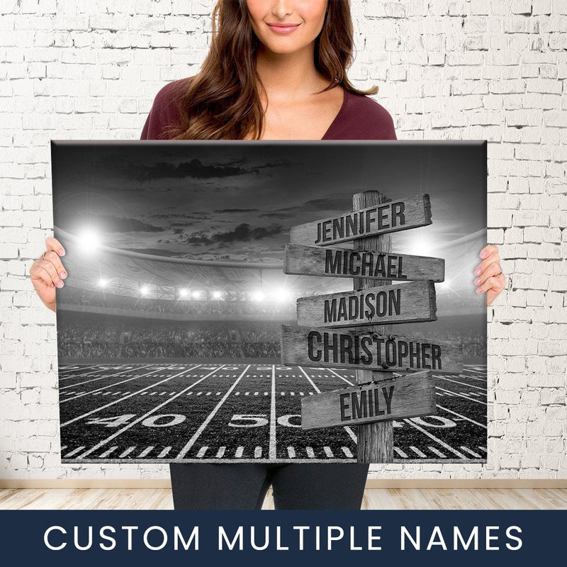 Football Field Multi-Names Premium Canvas