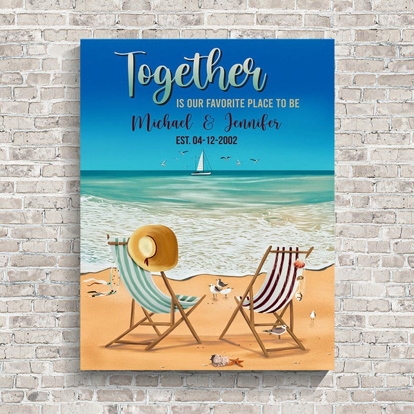 Together Beach Color Names Premium Canvas
