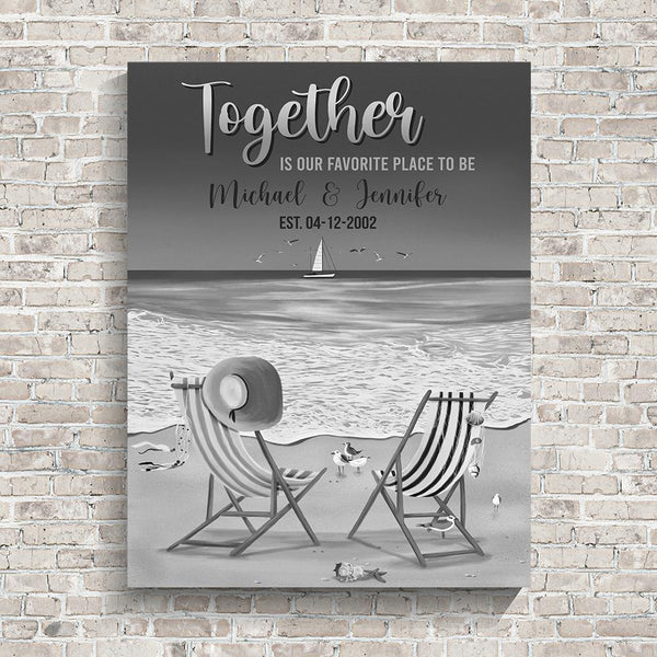 Together Beach Names Premium Canvas