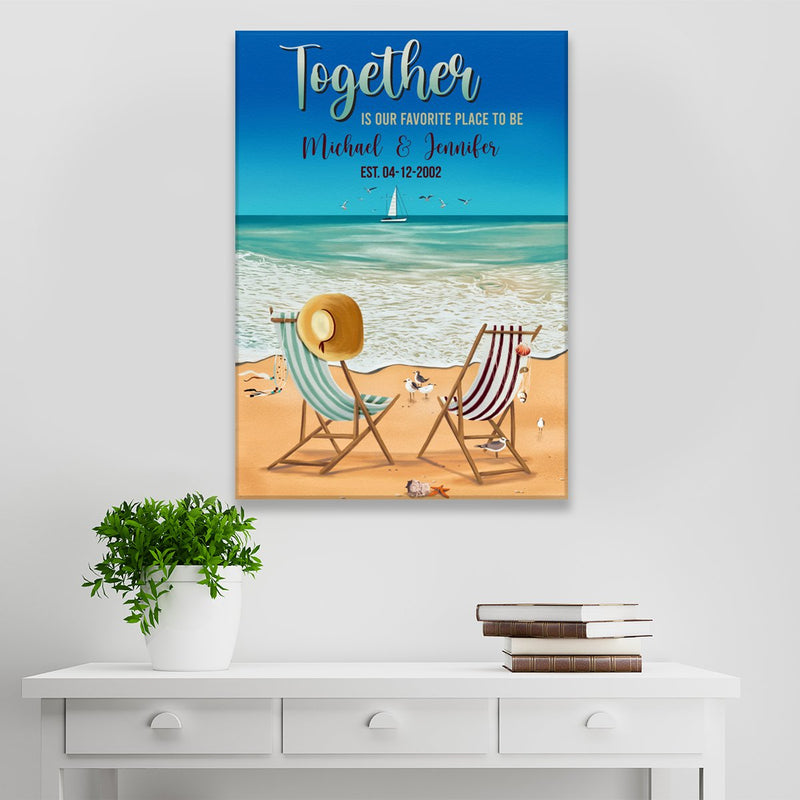 Together Beach Color Names Premium Canvas