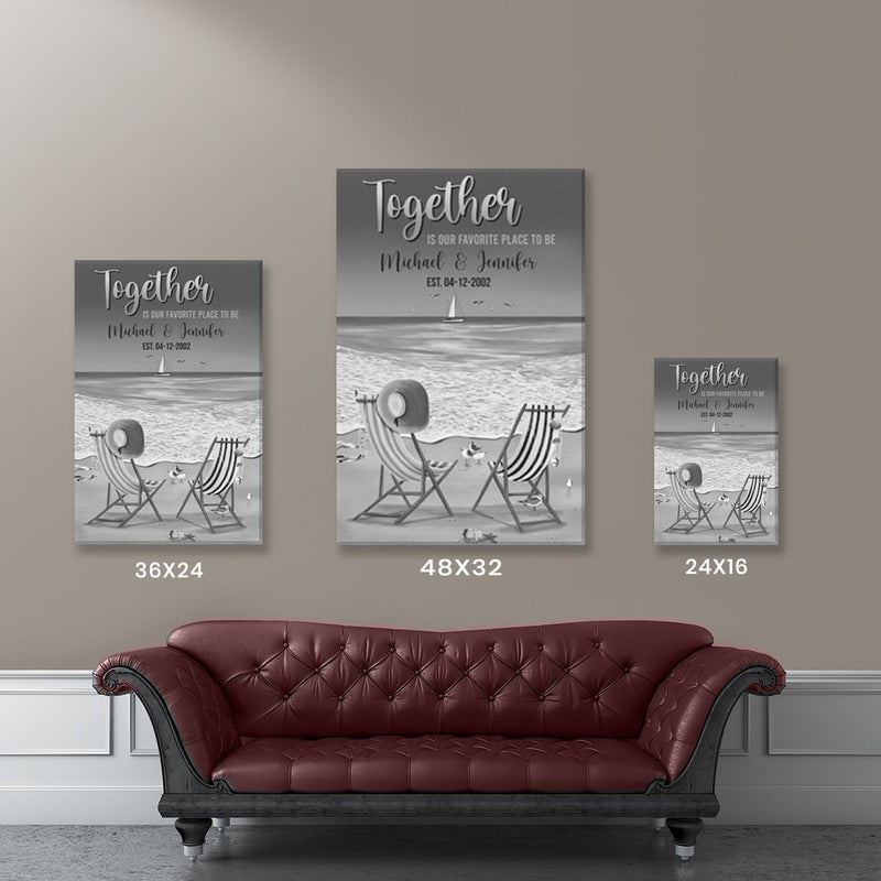 Together Beach Names Premium Canvas