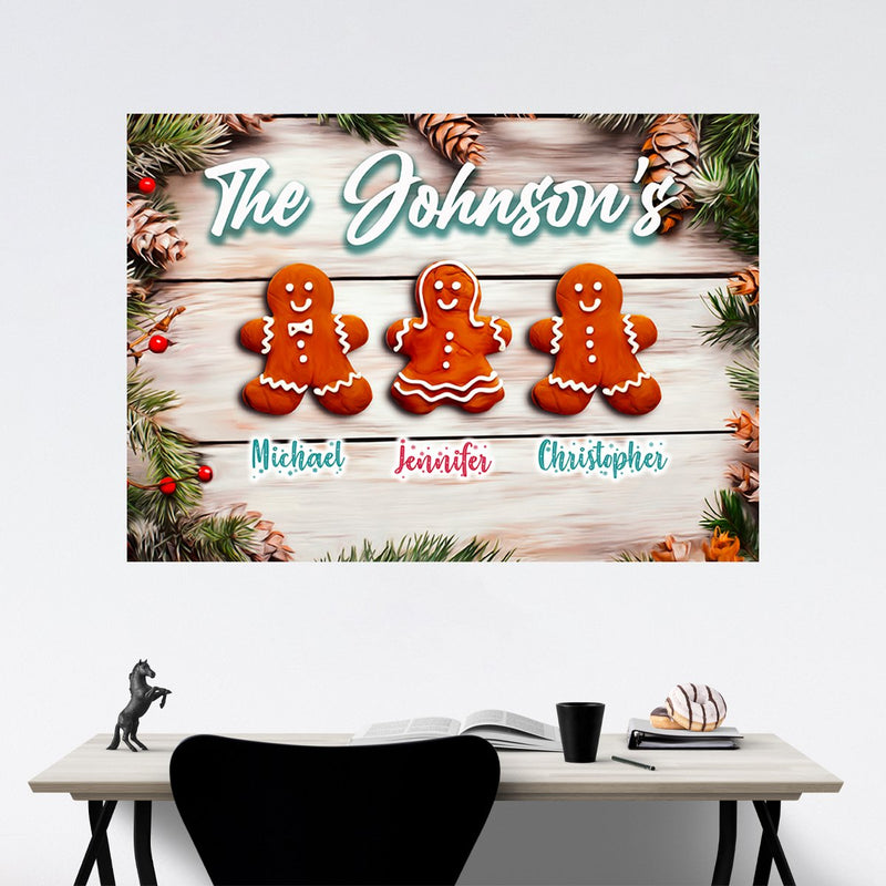 Gingerbread Family Multi-Names Poster