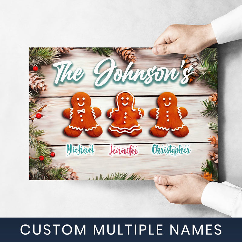 Gingerbread Family Multi-Names Poster