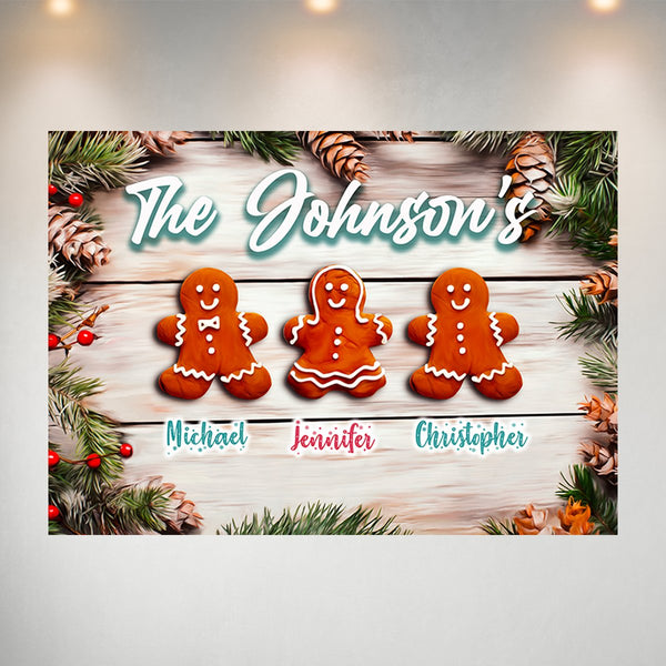 Gingerbread Family Multi-Names Poster