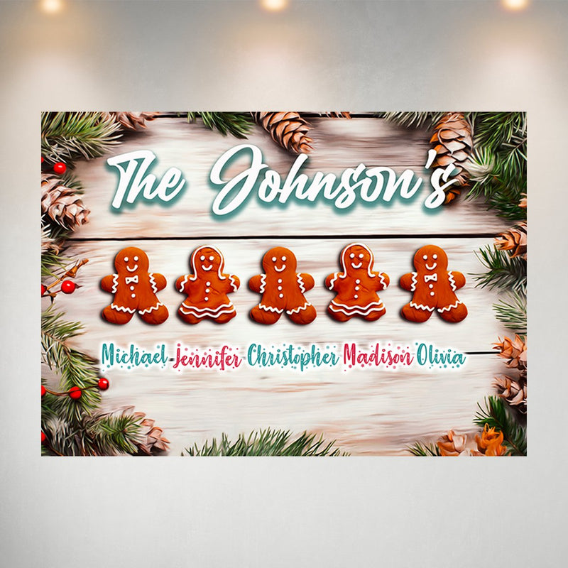 Gingerbread Family Multi-Names Poster