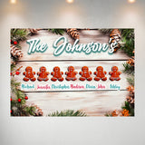 Gingerbread Family Multi-Names Poster