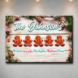 Gingerbread Family Multi-Names Premium Canvas