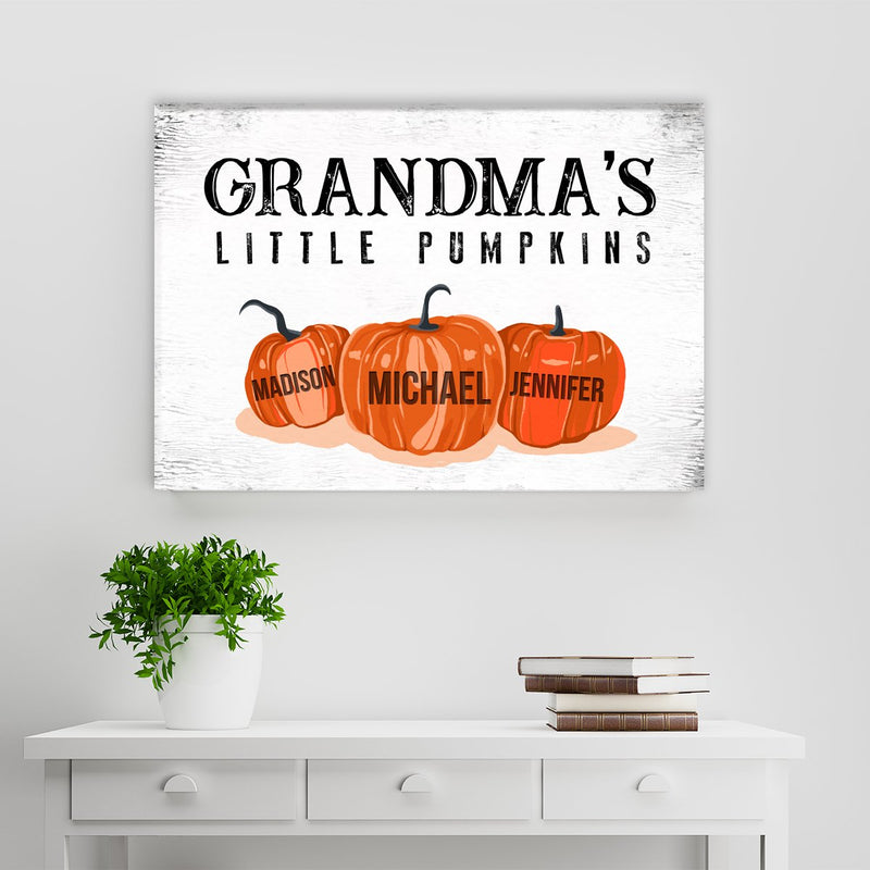 Grandma’s Little Pumpkins Multi-Names Premium Canvas