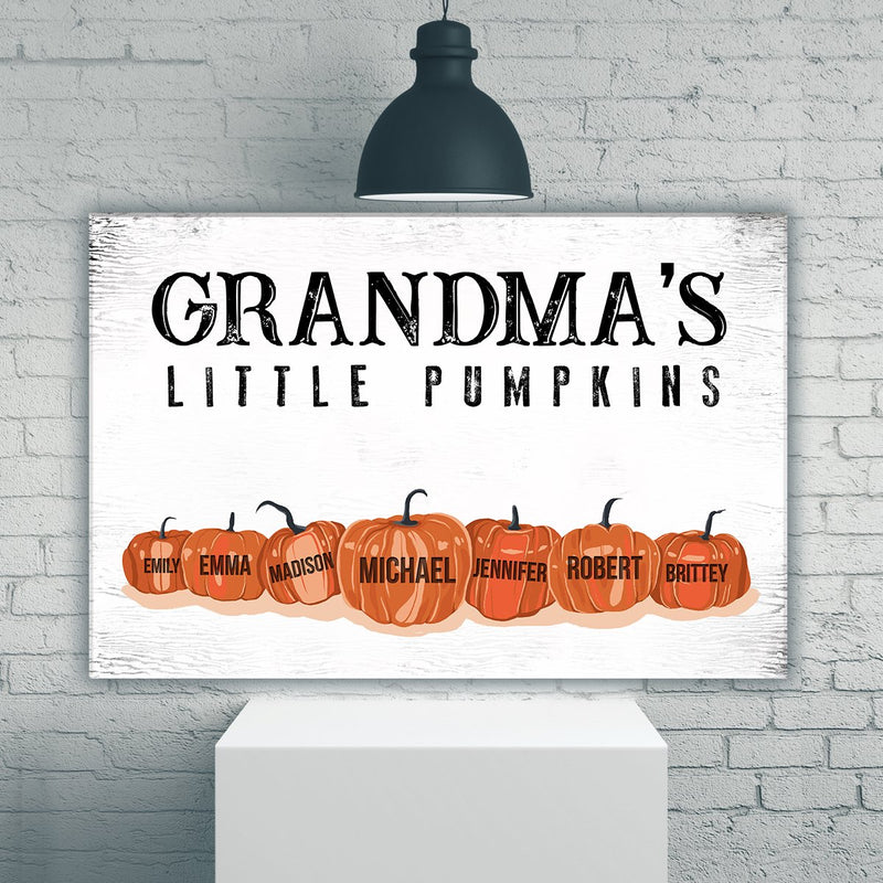 Grandma’s Little Pumpkins Multi-Names Premium Canvas