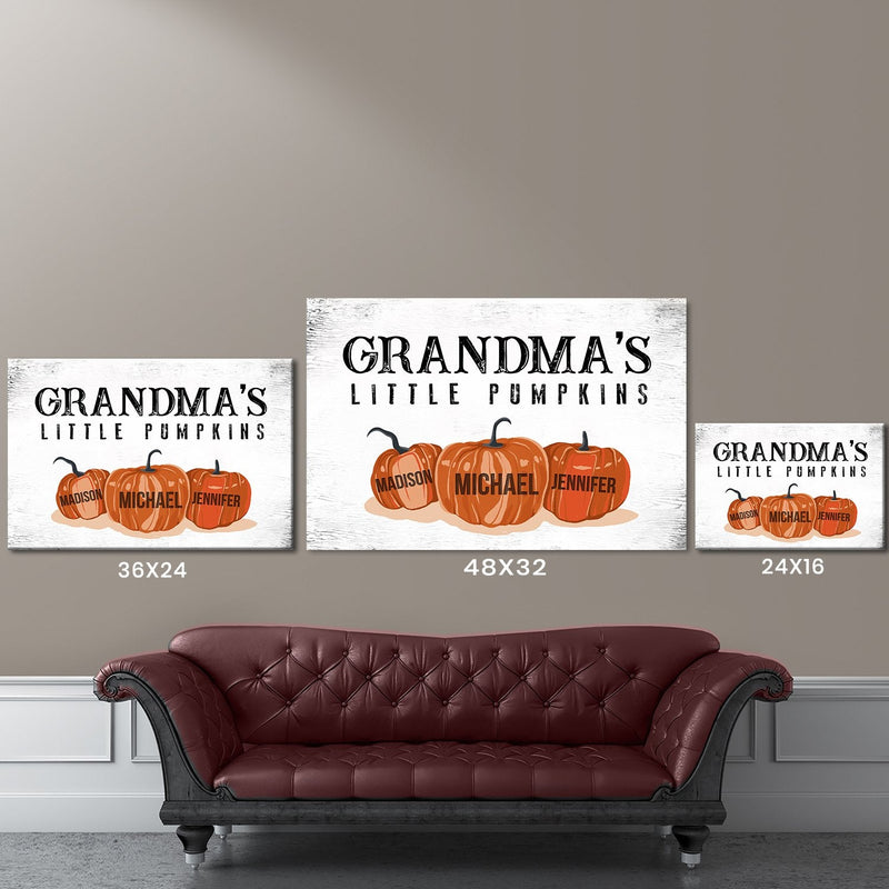 Grandma’s Little Pumpkins Multi-Names Premium Canvas