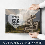 Mountain Range Heart Color Saying 7 Multi-Names Poster