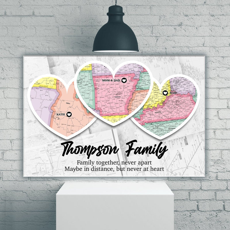 Heart Maps Premium Canvas