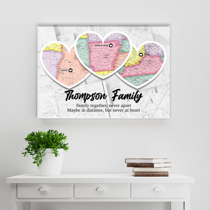 Heart Maps Premium Canvas