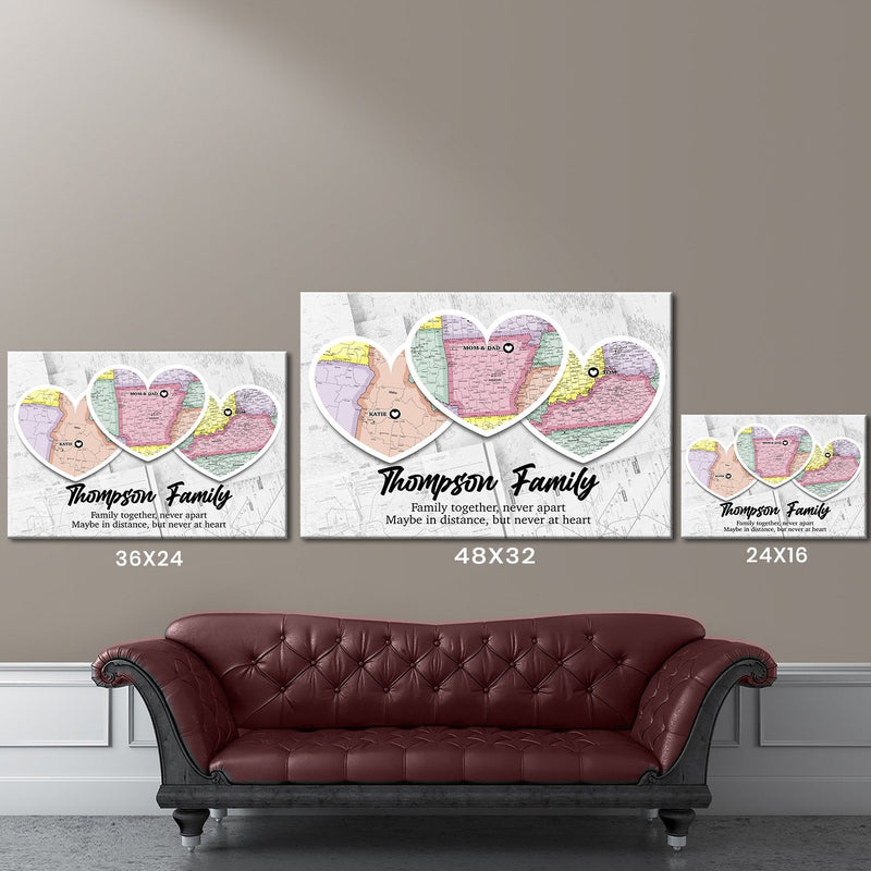 Heart Maps Premium Canvas