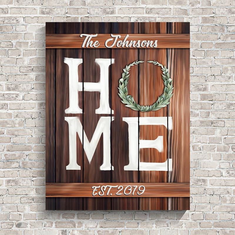 Home Family Name Premium Canvas