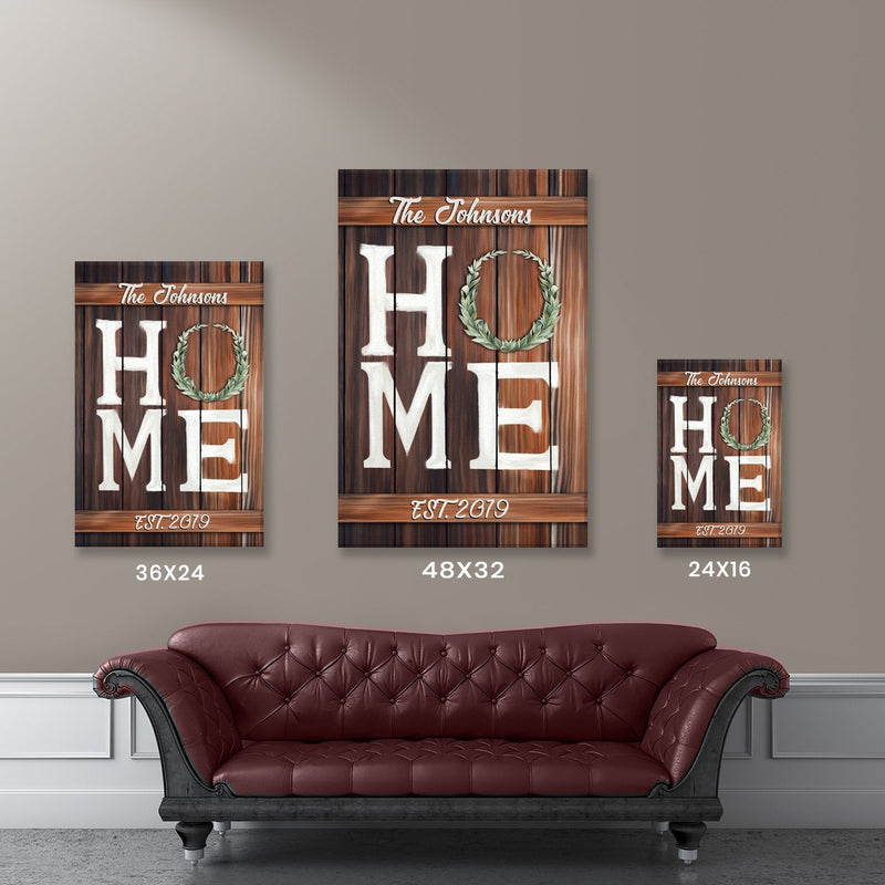 Home Family Name Premium Canvas